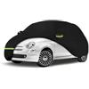 Tefebatu Telo Copriauto da Esterno per Fiat 500 abarth,Telo Copriauto da Esterno Copertura Auto Impermeabile Traspirante con Zip Laterale, 100% Impermeabile.
