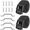 Swpeet Cinghia di fissaggio per barche, bagagli, auto 2 Set 1 x 48 Nylon Tie Down Cinturina con fibbia Cam in acciaio inossidabile, ideale per camion, rimorchio, imbarcazione