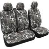 Auto Accessori Lupex Coprisedili Furgone 3 Posti Universali - Set Sedili Anteriori 2+1 con Zip per Cinture e Bracciolo (Mimetico Grigio, Set Policotone)