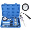 QUNNIE Tester di compressione con tester per candele di accensione, 9 pezzi, per moto, auto, motore fuoribordo, motosega, motoslitta, auto, benzina, motore a gas