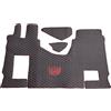 EVELTRUCK Set di tappetini per auto per cabina conducente camion compatibile con Mercedes Actros MP4 MP5 MP6 (nero filo rosso, sedile passeggero non ammortizzato)