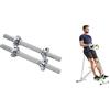 Sunny Health & Fitness Row-N-Ride Squat Assist Trainer for Glutes & Full Body Cardio Workout + 35.5 cm Threaded Chrome Dumbbell Bar