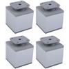 cyclingcolors 4x Piedini Gambe per mobili 60 x 60 mm altezza 150 mm in alluminio con regolazione 15 mm universali per divano armadio cucina bagno cromo opaco