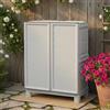 Dmora - Armadio da esterno Waremme, Mobile outdoor, Armadio balcone multiuso, Armadietto outdoor, 100% Made in Italy, Grigio chiaro, 70x39h92 cm