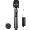 SQUADO TTD-M10 Microfono Wireless UHF Ricaricabile Palmare - Portata 30 m, USB-C, Suono Chiaro - Per Presentazioni, Karaoke, Scuola ed Eventi