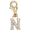 Depesche 11785-028 Charms Express Yourself - Ciondolo per collane e Braccialetti, Lettera N, Placcato Oro, Come Piccolo Regalo