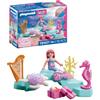 PLAYMOBIL | Fantasia e magia | Sirena con regalo | Set di matrimonio sottomarino con arpa, anello e creature marine | Giocattolo per bambini dai 4 anni in su | 72107