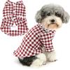 Zunea Camicia per cani di piccola taglia a quadri pigiama per cani taglia XS/S traspirante vestiti per dormire cuccioli pigiami domestici camicie a due zampe abiti per feste natalizie abbigliamento