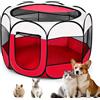EUBSWA Beccucciolo beige + rosso, pieghevole, per casa, coniglietto per cani, gatti, coniglietti e piccoli animali sia interni che esterni