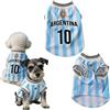 Aoseiens 2026 Maglia da calcio per cani in stile argentino, costume sportivo senza maniche e traspirante per cuccioli, abbigliamento sportivo calcistico per animali domestici