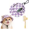 Mekdcaao Cappello da spiaggia animali | Blocca Luce Solare Tesa Rotonda con Fori Auricolari | Cappello a secchiello per cani di piccola taglia - Per Uscite Fotografia Sport (A,S)