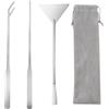 MAOQYE Aquascape, kit di attrezzi per acquario, 3 in 1, in acciaio inox, set di spatole per sabbia con sacchetto di flanella per la pulizia di acquari e piante acquatiche