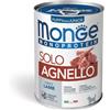Generico Monge Monoprotein Paté Solo Agnello, Puppy and Junior per cuccioli, Grain Free, Senza Conservanti, 3 scatolette da 400 g