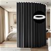 cbsroro Set di tende divisorie da soffitto, extra larghe, oscuranti, flessibili, per camera da letto, separatori per la privacy, 1 pannello nero e binario bianco, larghezza 21 cm x altezza 1,8 m