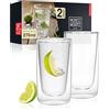 Moritz & Moritz Set di 2 bicchieri da 270 ml, a doppia parete, per cocktail, acqua, tè, caffè o long drink, lavabili in lavastoviglie