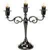 YOUEON Candelabro nero lucido a 3 bracci, portacandele alto 25,4 cm, elegante centrotavola per matrimoni, chiesa, Halloween, sala da pranzo, decorazione per la casa