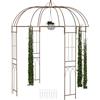 Relaxdays Arco per Piante Rampicanti da Giardino, Gazebo Metallo Rose, Pergola HLP 269x211x211 cm, Padiglione, Bronzo
