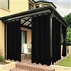 Bonzer Tende per esterni per terrazzo, idrorepellenti, pesanti privacy, luce solare, occhielli oscuranti, per esterni, per veranda, pergola, gazebo, 1 pannello, 137,2 x 213,4 cm, colore: nero