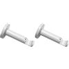 Gardinia Supporto con Piastra per Asta per Tende, 1 Supporto per Asta, Chiuso, Kit Montaggio Incluso, Serie Chicago, 20 mm Diametro, Bianco (Confezione da 2)
