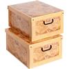 Lavatelli Set 2 pezzi Scatole armadio in cartone, organizer per vestiti e biancheria, per cambio stagione, Marco Polo 50x40xh25 cm