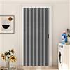 Vatge Tenda per armadio aperto, tende pieghevoli pieghettate per porta, divisorio per la privacy, 1 pannello con fermatenda, larghezza 99 x lunghezza 198 cm, grigio