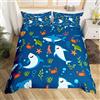 Homemissing Set di biancheria da letto per bambini motivo: tartaruga marina copripiumino per bambini e ragazze decorazione camera da letto set copripiumino per letto matrimoniale con 2 federe super king