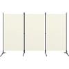 YITHOPI Paravento a 3 Pannelli,Separè paravento Pannello Divisore per la Stanza con Piedini Stabili Per patio, ufficio, casa, ospedale Bianco Crema 260x180 cm