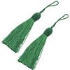 Makhry Nappe in filo dall'aspetto setoso, 20 pezzi, 15,5 cm con anello da 5 cm e piccolo nodo cinese per la realizzazione di gioielli, souvenir, segnalibri, fai-da-te Dark Green