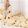 HOZY Burritos - Coperta a forma di tortilla, per tutte le stagioni, leggera, antistatica super morbida e confortevole, coperta in microfibra leggera e calda, 150 x 200 cm (Burritos King)