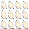 Yiahin Faretti LED da Incasso per Cartongesso 4W 339LM (Set da 12), Faretti LED Soffitto Ultra Sottile 28mm, Luce Calda 3000K, Senza Trasformatore 230V, Foro Ø 68-80mm, Non Dimmabile