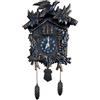 WALPLUS Orologio Da Parete Orologio a cucù Moderno Home Decor Decorazione Della Strofa Classico Cucina Soggiorno Casa Cuculo Vintage Foresta Nera 20.2x37cm Nero