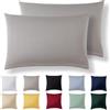 Alreya Set di 2 Federe in 100% jersey di cotone con chiusura lampo - 30 x 50 cm - Grigio Chiaro - Federa Cuscino, Copricuscino Divano, Federa super morbida 30x50