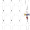 Beebeecraft 12 pz Ciondoli A Croce Cava con Retro Aperto e Ganci 304 Crocifisso in Acciaio Inossidabile Argento Pasqua Piccoli Ciondoli Vintage con Cornice per Braccialetti Collane e Gioielli Fai da