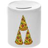 Fabulous Salvadanaio in ceramica bianca - Tri Pizza Tri Force Parodia Videogiochi Vintage Retro Gaming - Scatola portamonete con tappo decorazione camera stampata in Francia