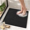 HITSLAM Tappetino Doccia Antiscivolo, 60x60cm Tappetino Vasca Antiscivolo da Bagno Senza ventose, Morbido PVC Luffa Tappetino Bagno, Asciugatura rapida, Drenaggio efficiente, Nero