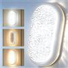 Aulaiyi Plafoniera LED Ovale 20W 2000LM, 3 Modalità di Illuminazione, Effetto Cristallo Stellato, IP54 Impermeabile, Parete & Soffitto CRI>90, Cantina Corridoio Bagno Garage Balcone