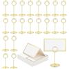 XingyLi 45 Pezzi Set di Titolari di Carta Numero di Tabella, 20 d'Oro Segnaposto Matrimonio con 25 Biglietti Vuoti, Clip Tavolo Porta Metallo, Porta Foto Supporto, Memo Clip per Feste, Ristoranti
