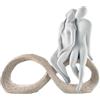 Bongelli Preziosi Figura Statua Moderna Stilizzata Coppia Innamorati Infinito 25x23cm Marmorino Base Nocciola