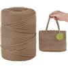 LEREATI Fettuccia per Borse a Uncinetto, Filo Macrame 3mm x 90m Filato Piatto in Polipropilene, Cordino per Borse Uncinetto, Cappello, Fai da Te, Decorazioni (Beige Caldo)