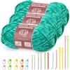 Benlay 3 filati di ciniglia da 100 g (3 x 80 m),filato di velluto per maglieria e uncinetto con aghi a grande orecchio,morbido filato di ciniglia per vestiti,coperte,borse,maglioni,progetti fai da te