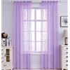 SMITHOOM 2 Pezzi Tende Trasparenti Tenda Voile Mantovana in Pizzo per Camera da letto Soggiorno Balcone Hotel Festa Nuziale All'aperto 145x230cm Viola