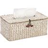 SUMNACON Casalinghi Rettangolare Erba Marina Foulard Box Decorativo Tessuta Porta Carta Whitewash
