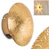 hofstein Lampada da parete Mezia, lampada da parete rotonda in metallo color oro con effetto luce sulla parete, 1 x G9, lampada da parete interna con effetto luce in ottica foglia oro, senza lampadina/e