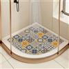 EUPXRHY Tappeto Doccia Antiscivolo Angolare, Tappeto Doccia Angolare, Pedana Antiscivolo per Doccia, Luffa in PVC Tappetino Antiscivolo Doccia per Doccia O Vasca da Bagno,E,90x90cm