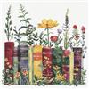 HKLIOPU Kit per punto croce per adulti, fiori di campo e libri, kit per punto croce stampato da 11 ct, kit da ricamo per adulti, decorazione artistica da parete per la casa, 35,5 x 35,5 cm (LZ111)