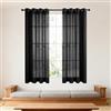XUEXIAOH Tende Trasparenti Voile 150 x 300 cm Filtranti Luce Eleganti Tenda Semitrasparenti Interni Moderne per Finestre Camera da Letto Soggiorno Casa Moderna, Nero