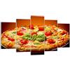 ARTTOR Quadri Moderni Soggiorno Italia pizza tradizione cibo Quadro su Tela 160x85cm Stampe da Parete Camera da Letto Cucina 5 pezzi Wall Art Canvas Grandi Decorazione Murale Grafica Immagini EA160x85-2717