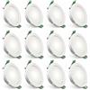 Yiahin Faretto LED da Incasso Ultrasottile Tutta Plastica, Set 12 Pezzi, 4W (Equiv. Alogena 35W) 4000K Luce Bianca Naturale, Faretti Soffitto per Cartongesso 339lm non Dimmerabile