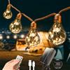 Pavlleen Catena luminosa solare per esterni, con 16 lampadine, 8 m | resistente alle intemperie, IP65, vintage, con corda di canapa, decorazione per giardino, feste, balcone, cortile, matrimonio