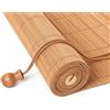 JSLJDM Tenda a Rullo in Bambù da Esterno su Misura, Tenda Bambu Avvolgibile per Balcone e Terrazza, Frangivista Parasole Filtrante, Montaggio con Fori (J1-Aperto-Carbon-Traslucido)